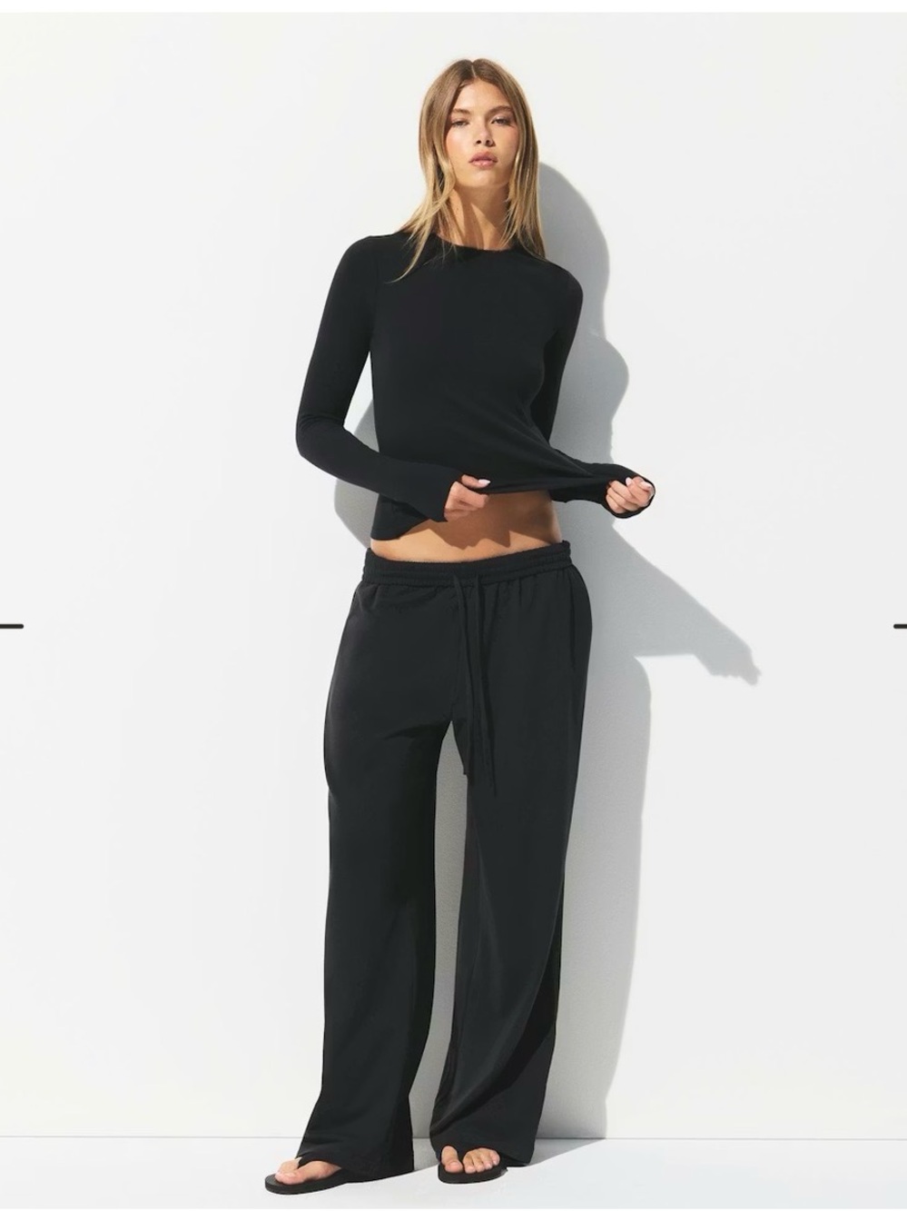 SKIMS NWT Black Wide Leg Pants (oversized) Size Large